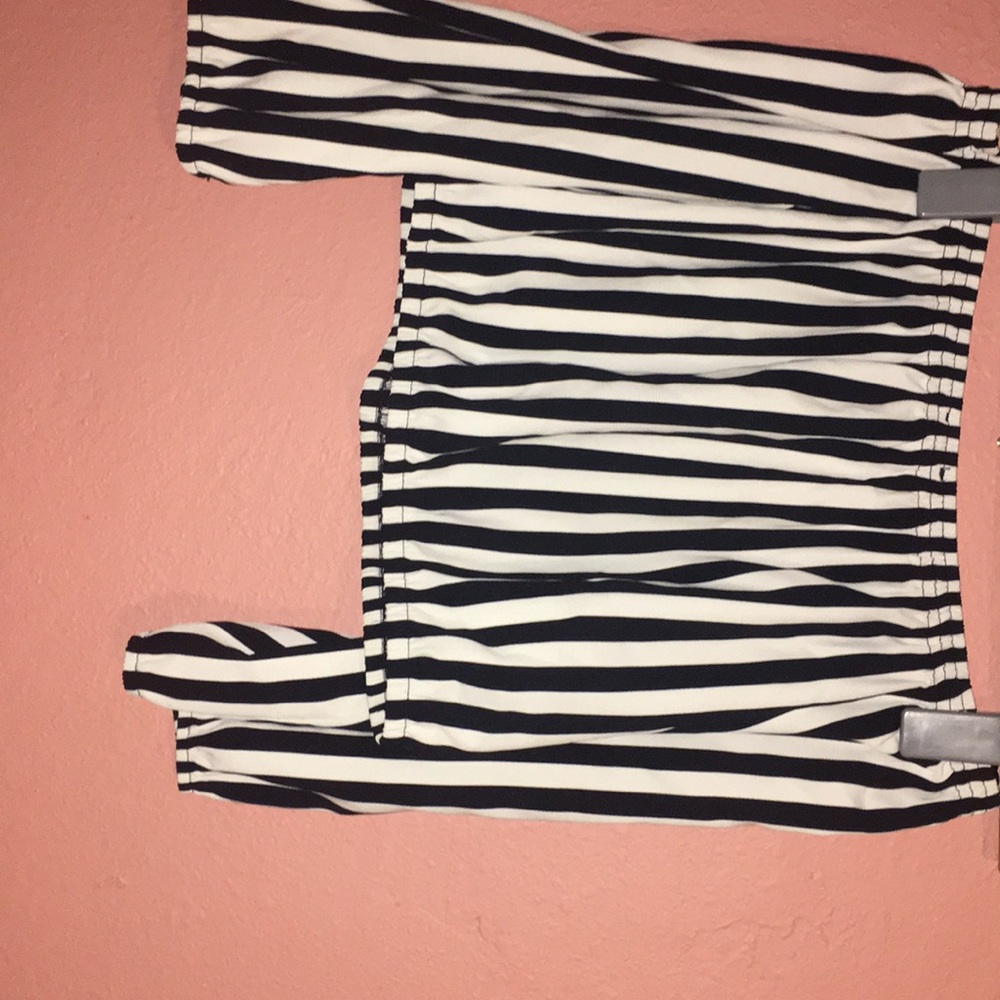 Cute Off the shoulder Striped Shirt